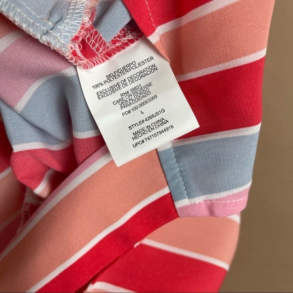 My Michelle Large Girls Pastel Striped 50’s Retro Romper Overalls Wide Leg - Picture 7 of 9